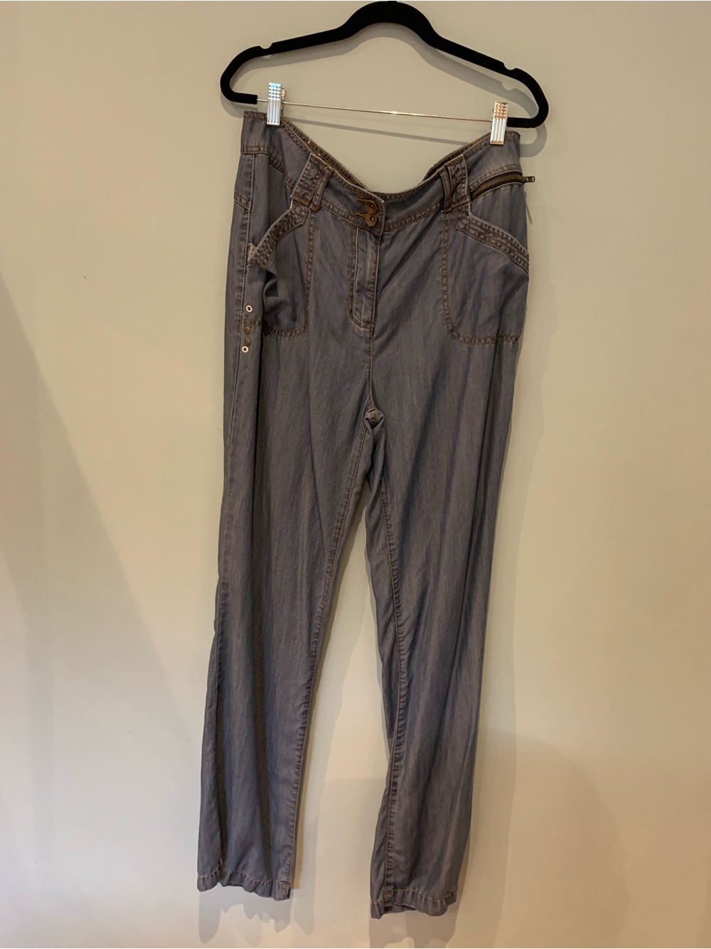 Y2BLU Casual Soft Washed Blue Grey Pants